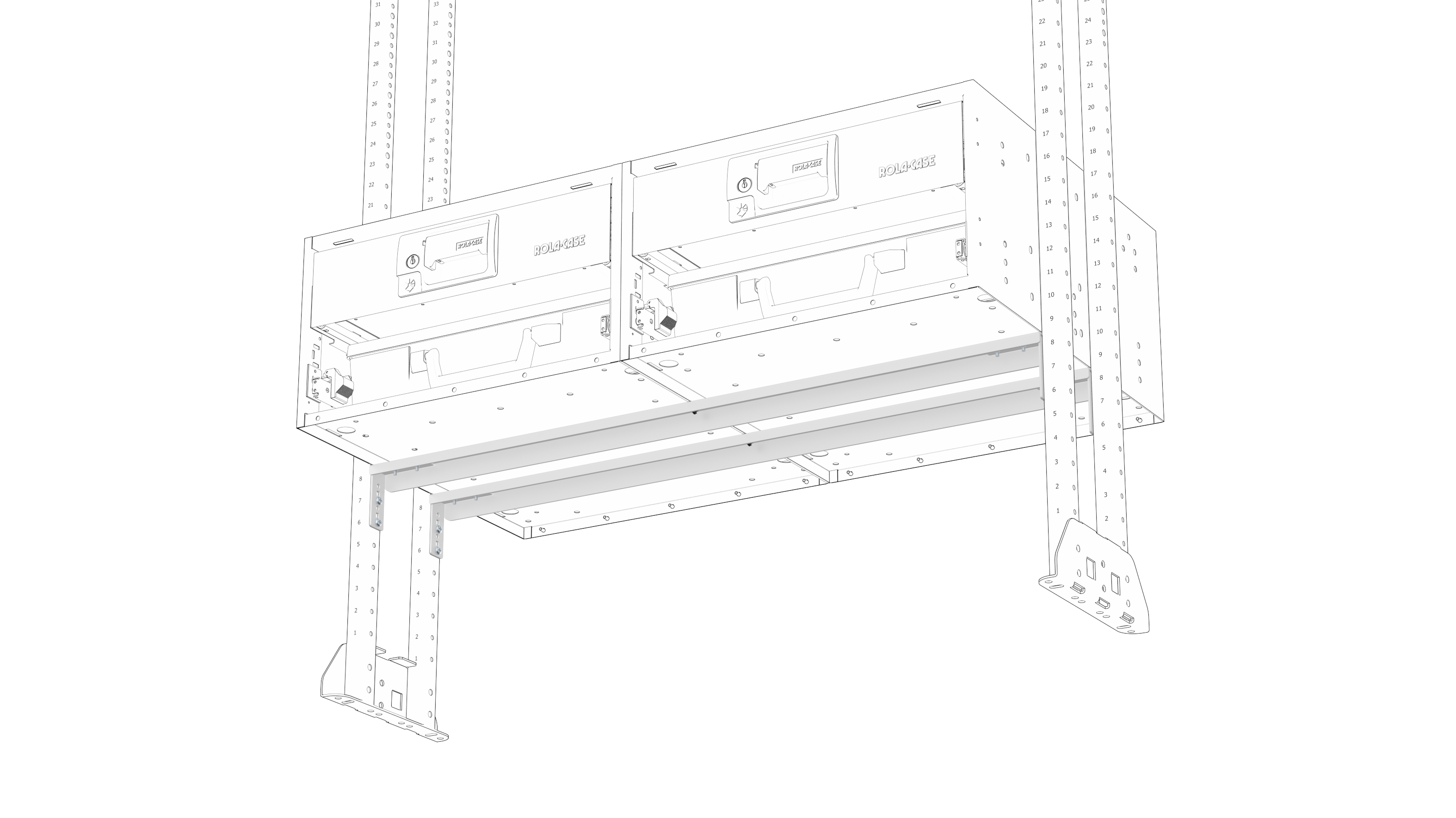 8 Series 35" Support Bar for joining two cabinets horizontally (set) #RSBAR/80/2