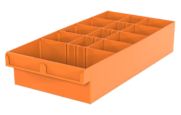 Medium Orange Plastic Bin