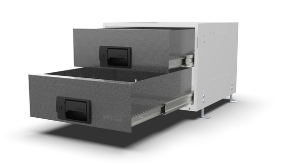 RCKIT40/4 van storage drawer front view with drawers out