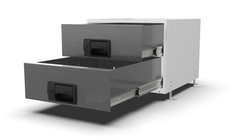 RCKIT40/4 van storage drawer front view with drawers out