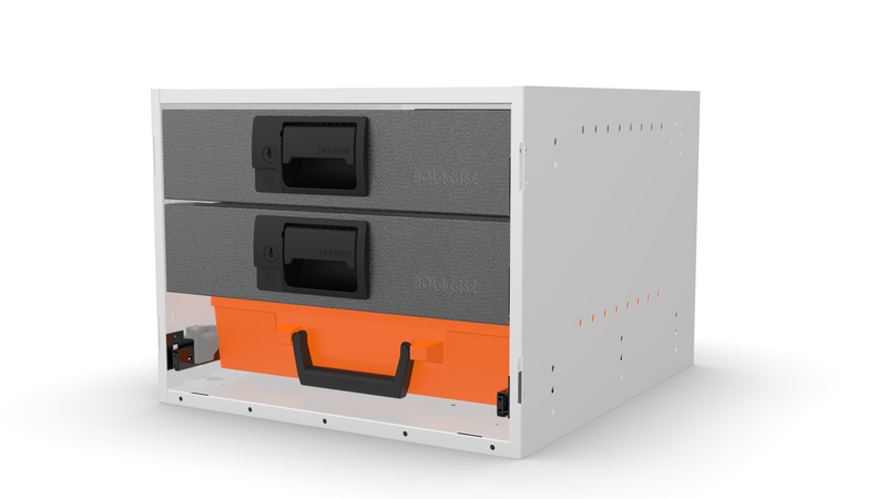 RCKIT40/5 cargo drawer's front view with no feet