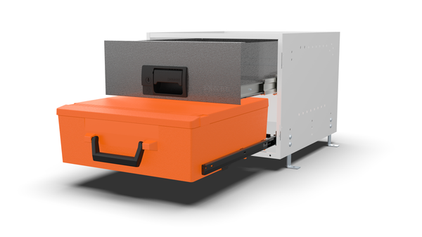 RCKIT40/6 van drawer system side view with drawer out