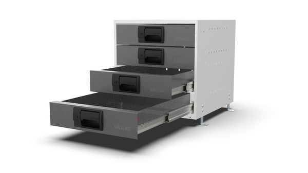 RCKIT40/7 van drawer side view with drawers pulled out