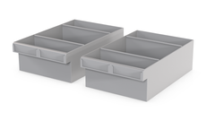 RP200/2 - Medium Gray Plastic Bin x 2