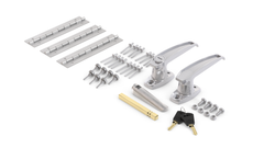 Heavy-Duty Steel Partition Swing Door Hinge and Lock Conversion Kit #RSCGBDHK