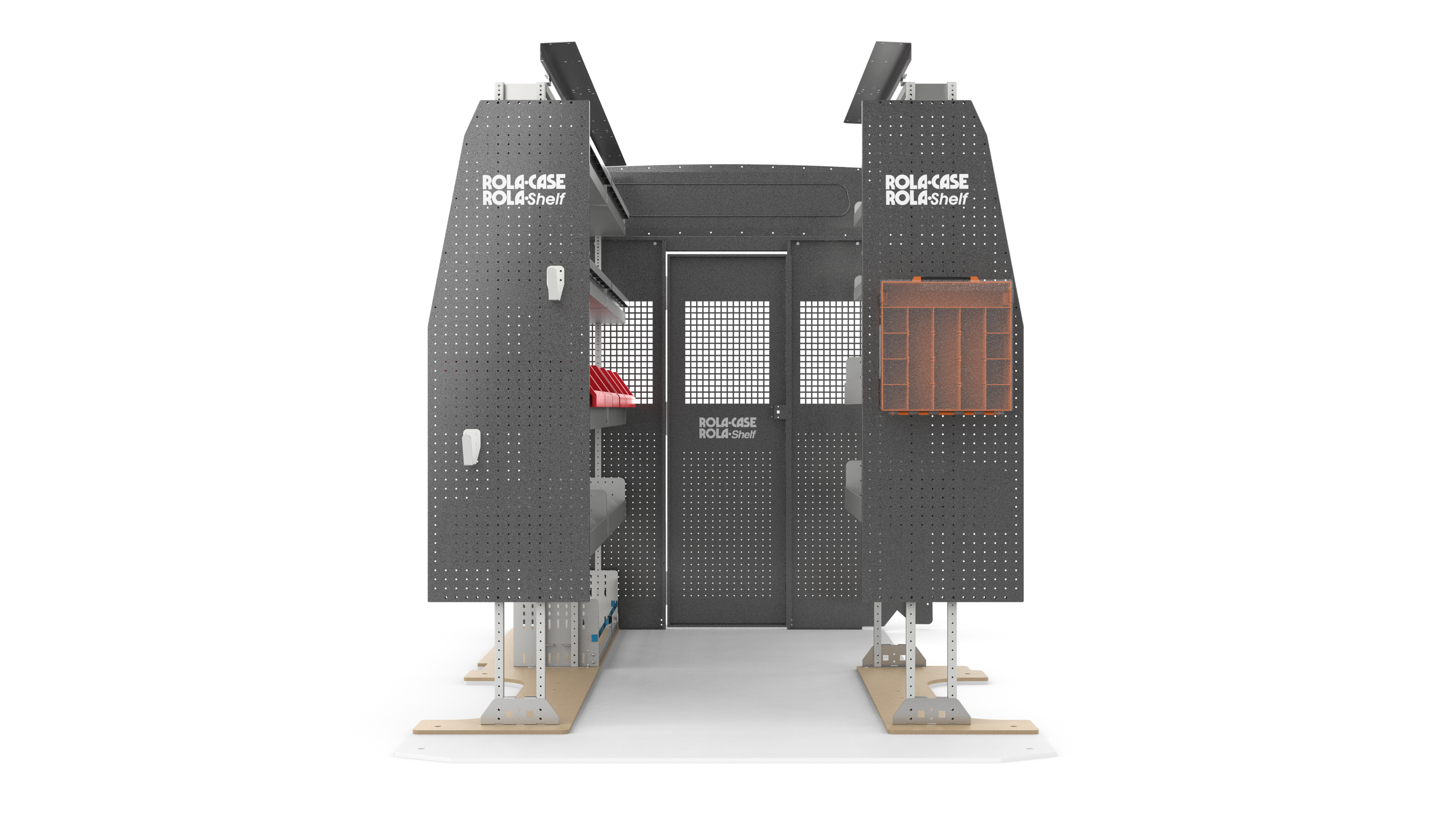 Mercedes Sprinter 144" WB High Roof - America's Most Popular Bin Package Kit Front View