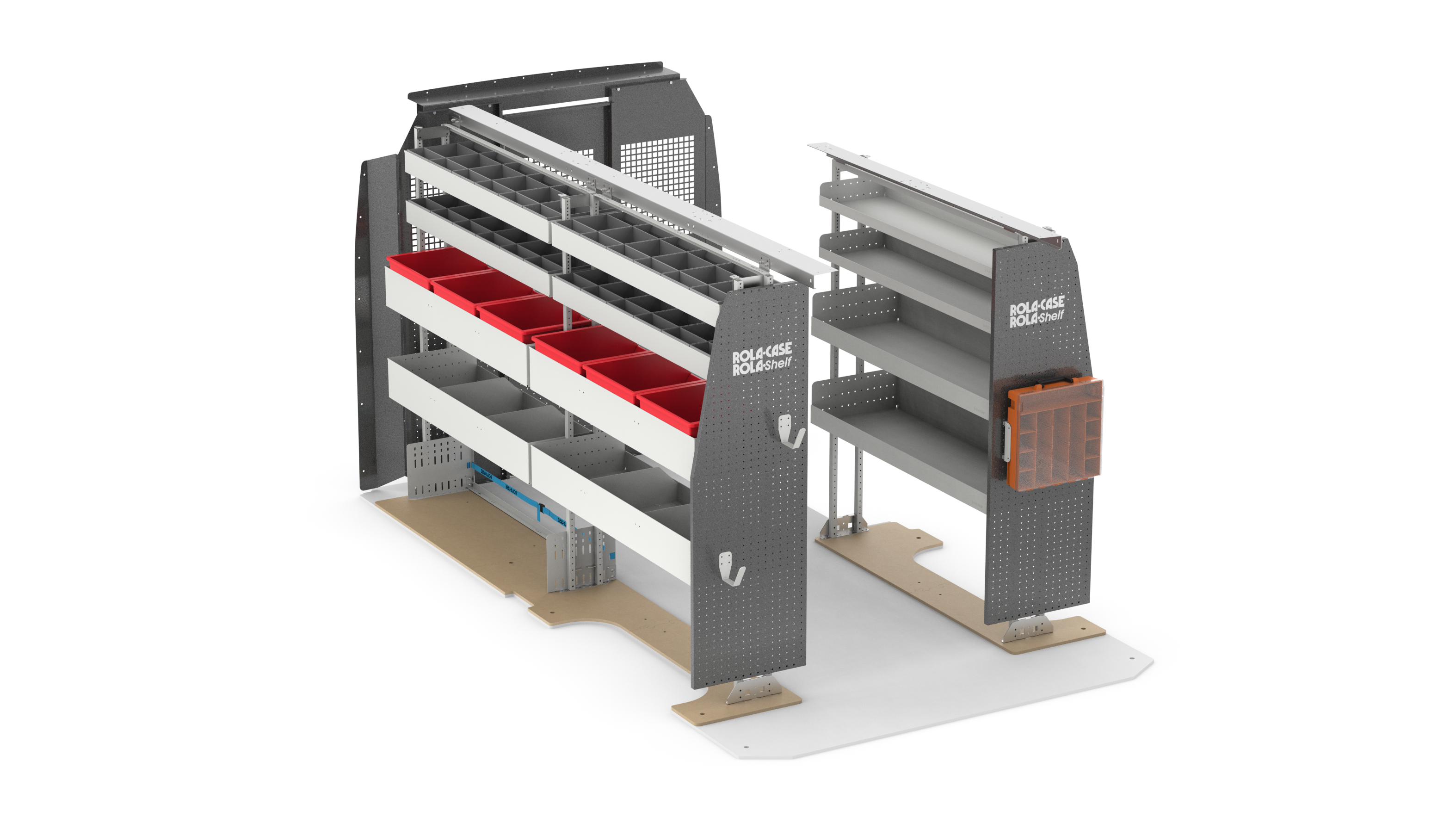 Mercedes Sprinter 144" WB Standard Roof - America's Most Popular Bin Package Kit Passenger View