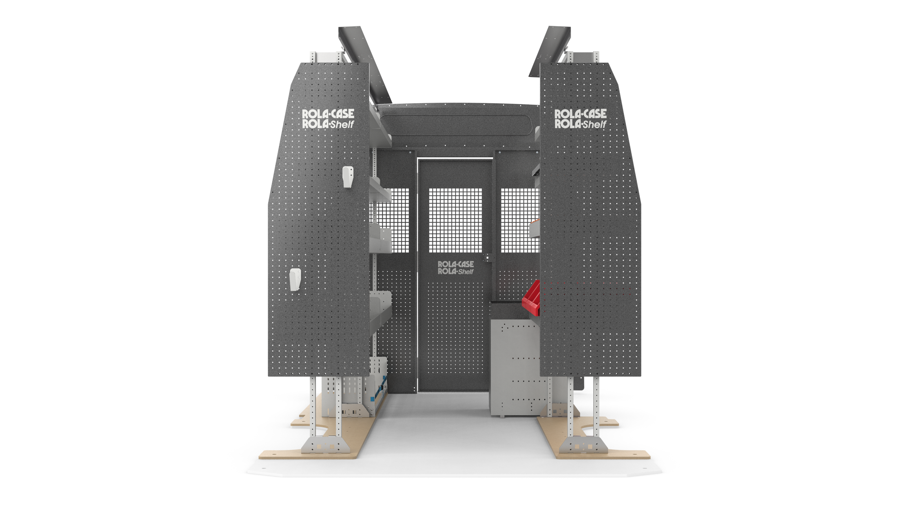 Mercedes Sprinter 144" WB High Roof - Service Bin Package Kit Front View