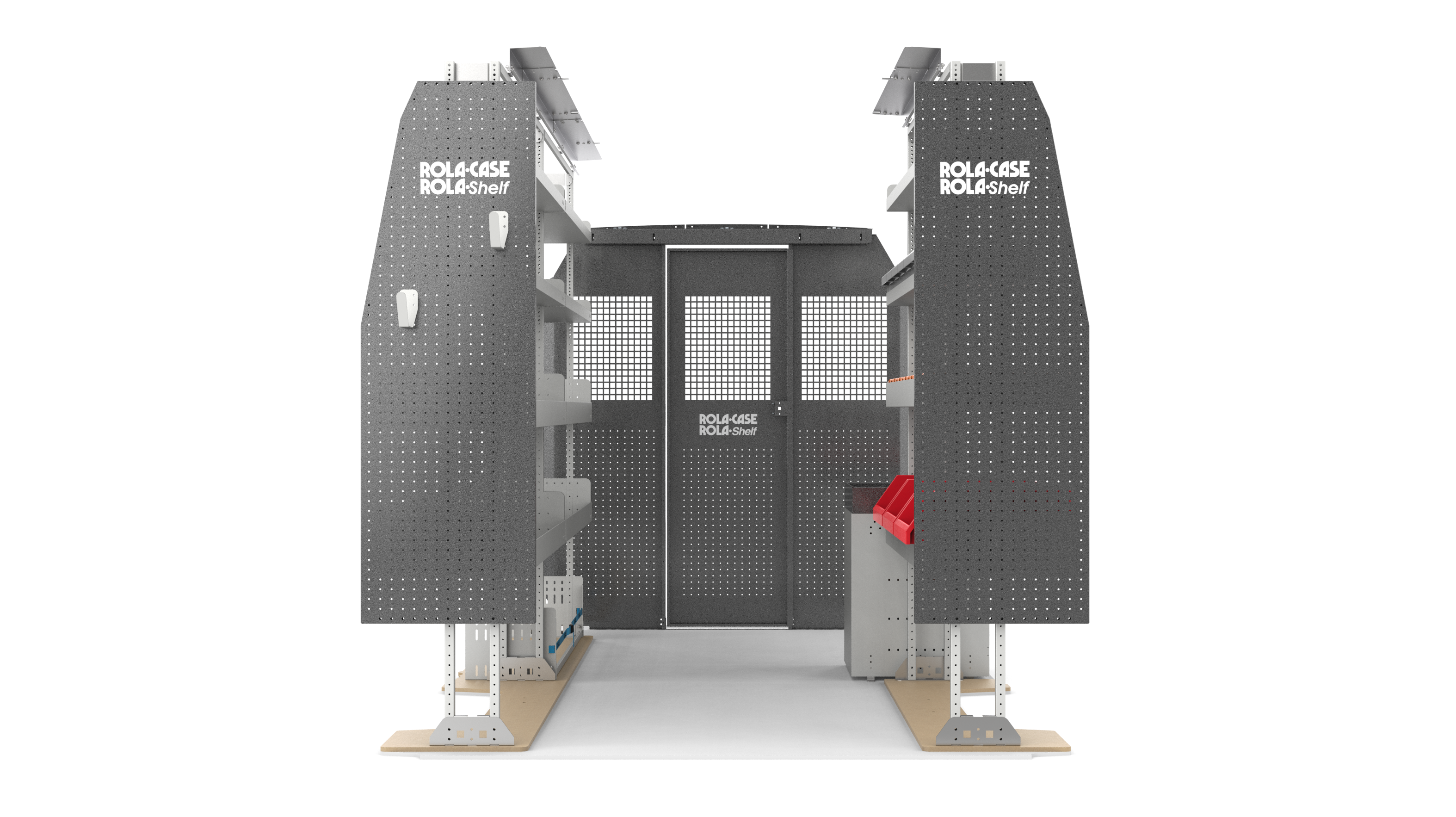 Ram Promaster 136" WB Standard & High Roof - Service Bin Package Kit Front View