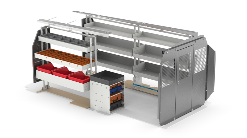 Ford Transit 148" WB Low Roof Service Bin Package Kit