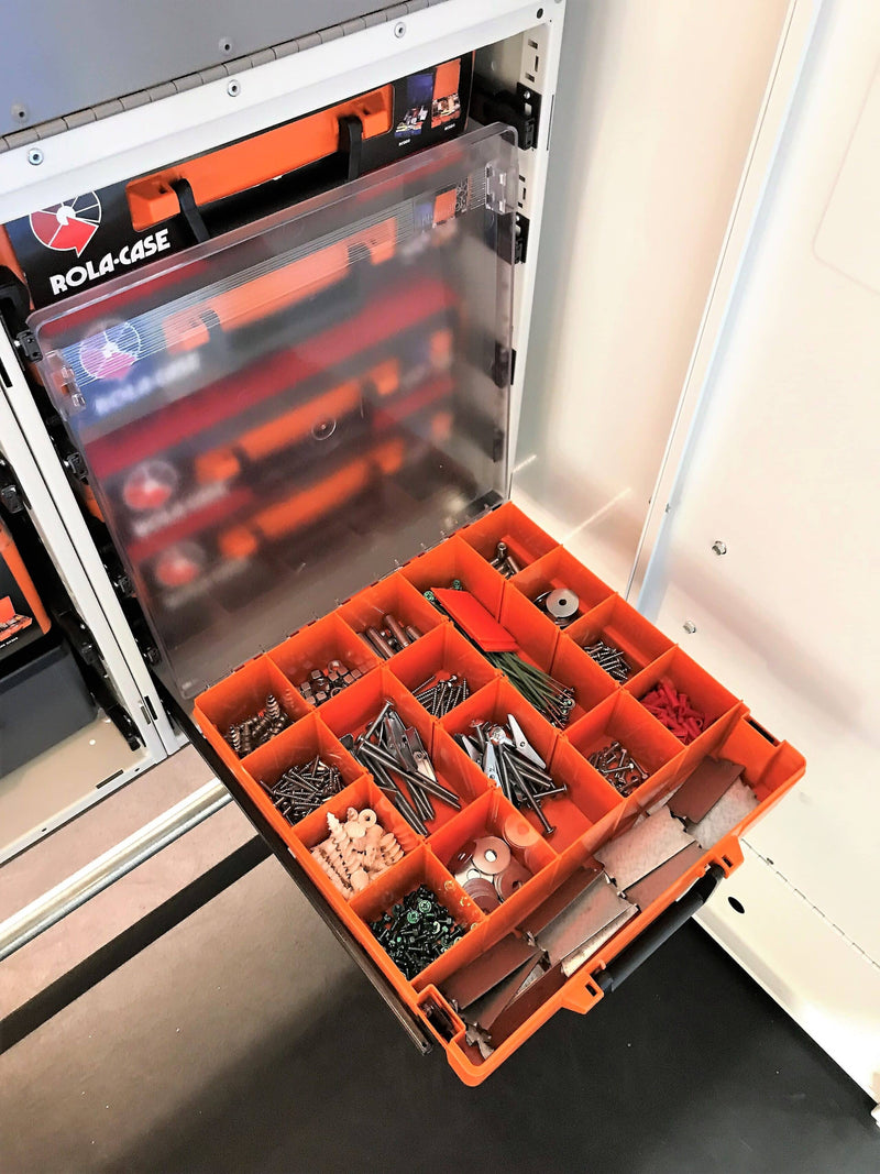 Standard orange plastic parts organizer case #RC001/CL
